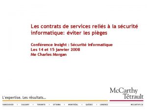 Les contrats de services relis la scurit informatique