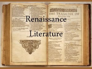 Northern renaissance literature