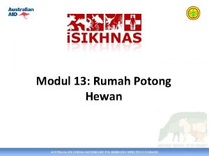 Modul 13 Rumah Potong Hewan AUSTRALIA INDONESIA PARTNERSHIP