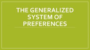 Generalised system of preferences wto