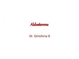 Aldosterone Dr Grrishma B Adrenal gland Essential for