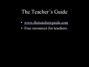 Teachers guide.com