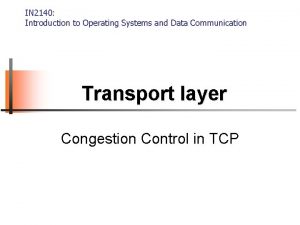Tcp congestion control
