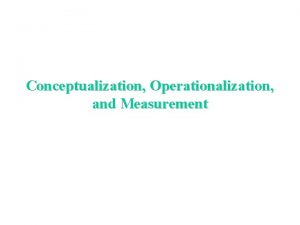 Operationalization of variables