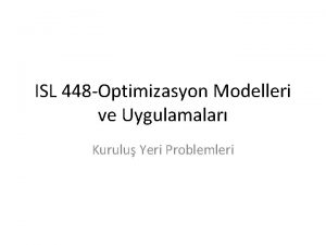 Optimizasyon problemleri