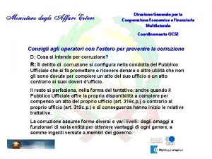 Direzione Generale per la Cooperazione Economica e Finanziaria