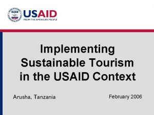 Usaid sustainable tourism