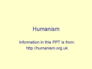 Humanism ppt