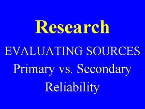 Definition of primary research