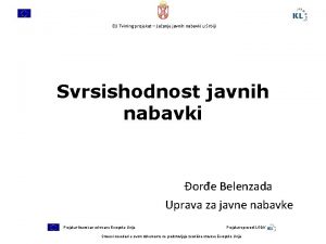 EU Tvining projekat Jaanje javnih nabavki u Srbiji