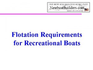 Boat flotation foam requirements