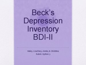 Becks depression inventory