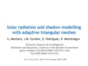 Solar radiation and shadow modelling with adaptive triangular