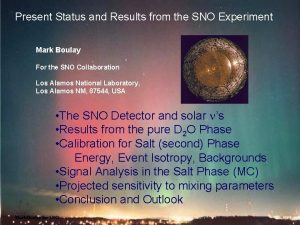 Present Status and Results from the SNO Experiment