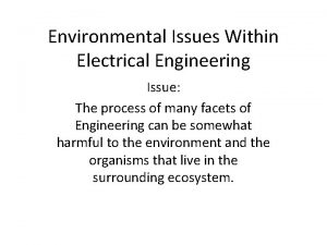 Electrical engineering environmental issues