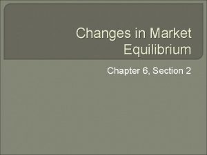 Chapter 6 section 2 changes in market equilibrium
