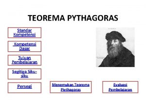 Tujuan pembelajaran teorema pythagoras