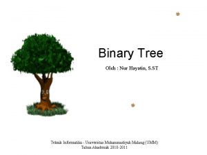 Binary Tree Oleh Nur Hayatin S ST Teknik