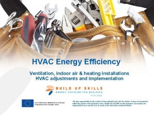 HVAC Energy Efficiency Ventilation indoor air heating installations