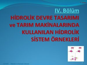 Yarı kapalı hidrolik devreler