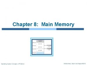 Chapter 8 Main Memory Operating System Concepts 9 Chapter 8 Main Memory Operating System Concepts 9