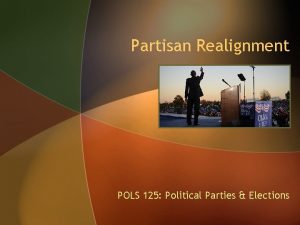 Partisan Realignment POLS 125 Political Parties Elections 1860