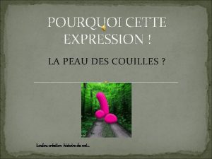 Expression la peau des couilles