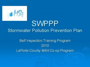 SWPPP Stormwater Pollution Prevention Plan Self Inspection Training