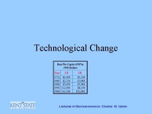 Technological Change Lectures in Macroeconomics Charles W Upton