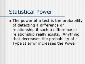 Statistical power table