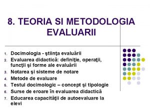 Test docimologic cu itemi obiectivi si semiobiectivi