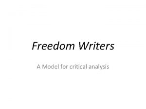 Freedom writers critical analysis