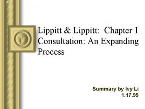 Lippitt and lippitt consulting model