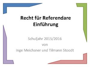 Recht fr Referendare Einfhrung Schuljahr 20152016 von Inge