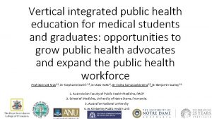 Vertical integrated public health education for medical students