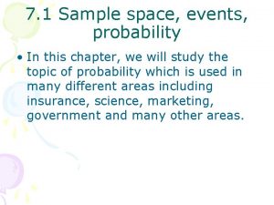 Sample space examples