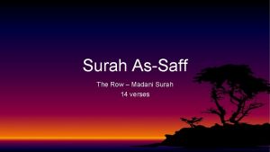 Surah AsSaff The Row Madani Surah 14 verses