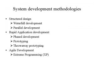Parallel development process Parallel development process