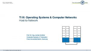 Prof Dr Ing Jochen Schiller Computer Systems Telematics