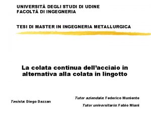 UNIVERSIT DEGLI STUDI DI UDINE FACOLT DI INGEGNERIA