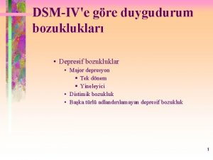 Duygudurum bozuklukları dsm 5