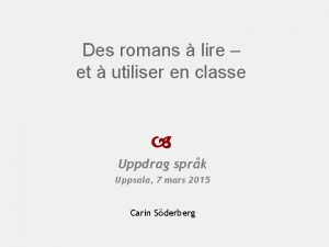 Des romans lire et utiliser en classe Uppdrag