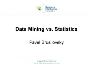 Data mining vs statistics