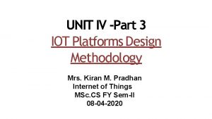 Process specification in iot design methodology