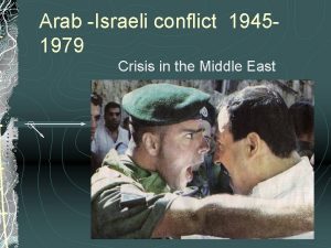 Arab Israeli conflict 19451979 Crisis in the Middle