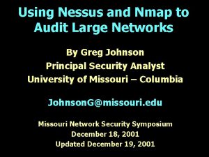 Nessus and nmap