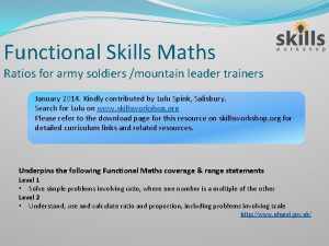 Functional skills ratio questions