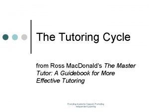 The tutoring cycle