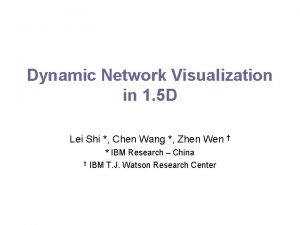 Dynamic network visualization