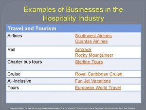 Hospitality company examples